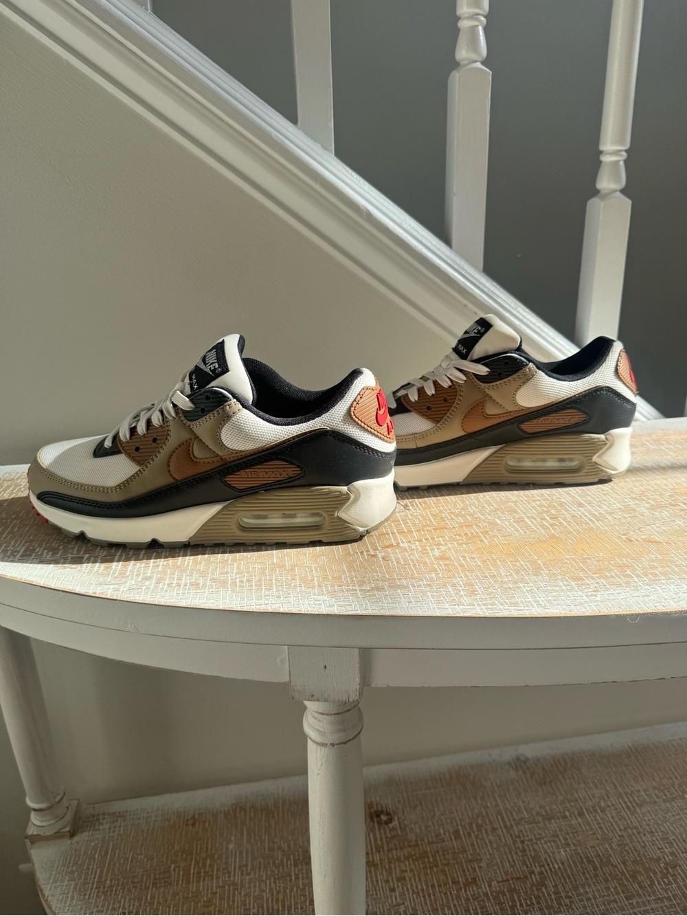 Nike Women’s Air Max Sneakers — Cream, Tan, Black & Red